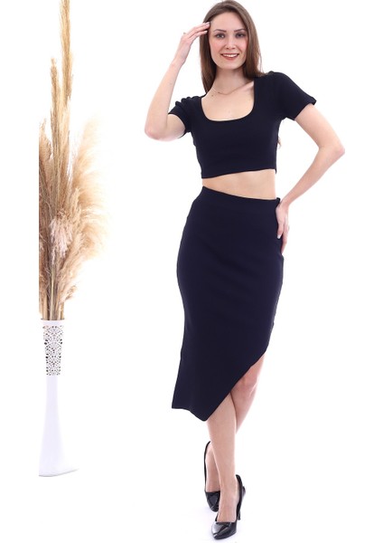 20061945 Kaşkorse V Yaka Bluz+Etek Ikili Tk. Siyah fiyatları