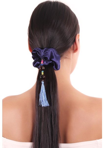 Hahai Kadın Boncuklu Püskül Detaylı Scrunchie Toka fiyatları