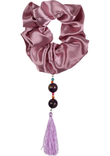 Hahai Kadın Boncuklu Püskül Detaylı Scrunchie Toka fırsatları