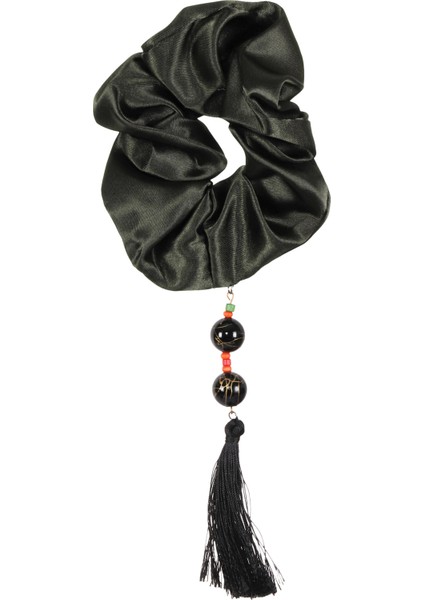 Hahai Kadın Boncuklu Püskül Detaylı Scrunchie Toka