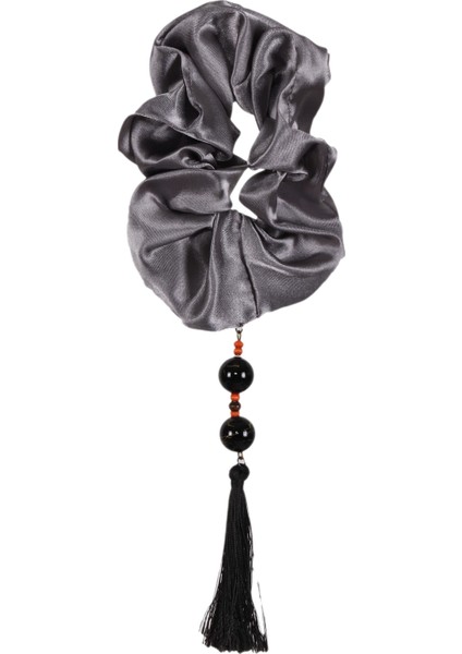 Hahai Kadın Boncuklu Püskül Detaylı Scrunchie Toka