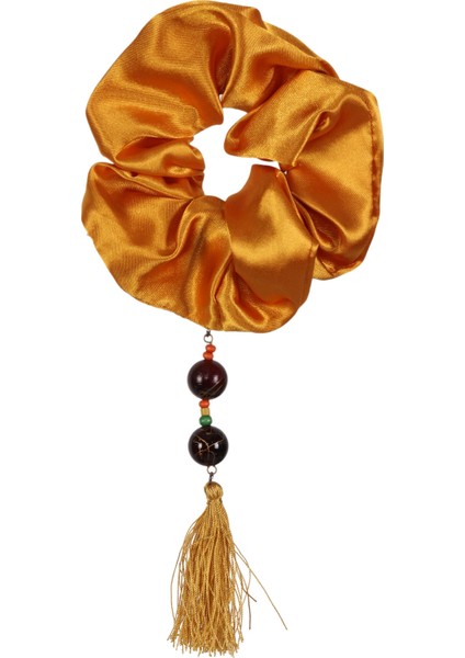 Hahai Kadın Boncuklu Püskül Detaylı Scrunchie Toka