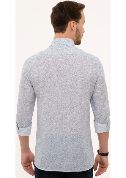 Erkek Lacivert Slim Fit Uzun Kollu Gömlek 50227230-VR033 modelleri
