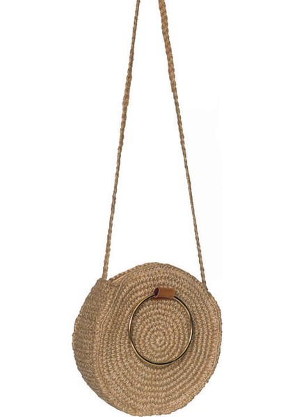 Kadın Metal Saplı Jüt Hasır Çanta