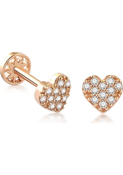 Yapar Jewellery 14 Ayar Altın Taşlı Kalp Tragus Piercing
