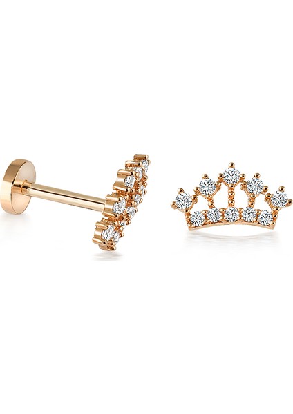 Yapar Jewellery 14 Ayar Altın Taç Kulak Piercing