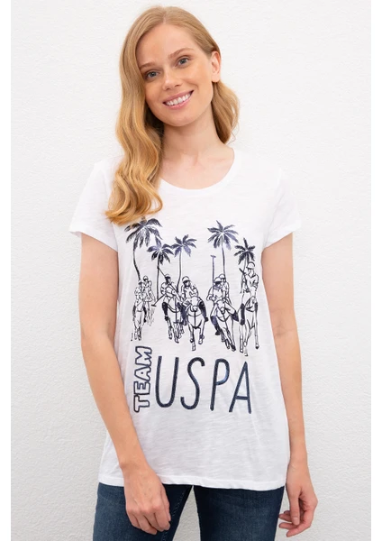 U.S. Polo Assn. Kadın Beyaz T-Shirt 50216139-VR013