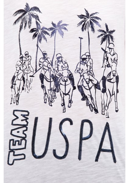 U.S. Polo Assn. Kadın Beyaz T-Shirt 50216139-VR013