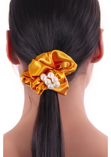 Hahai Kadın Inci Boncuk Detaylı Scrunchie Toka