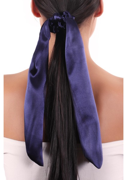 Hahai Kadın Uzun Kurdele Model Saten Scrunchie Toka