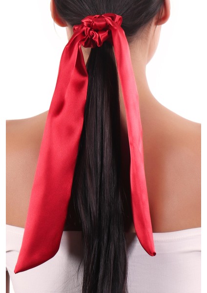 Hahai Kadın Uzun Kurdele Model Saten Scrunchie Toka