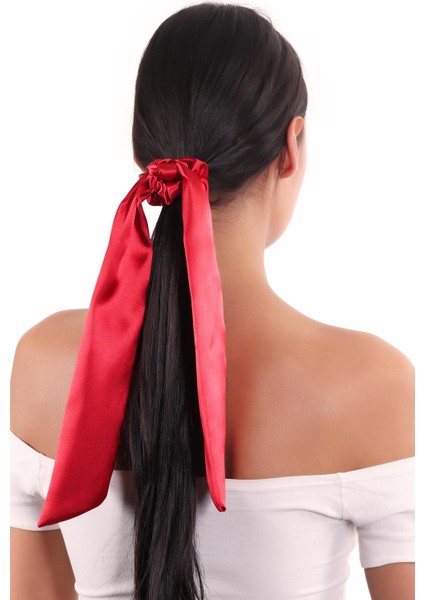 Hahai Kadın Uzun Kurdele Model Saten Scrunchie Toka