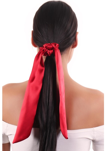Hahai Kadın Uzun Kurdele Model Saten Scrunchie Toka
