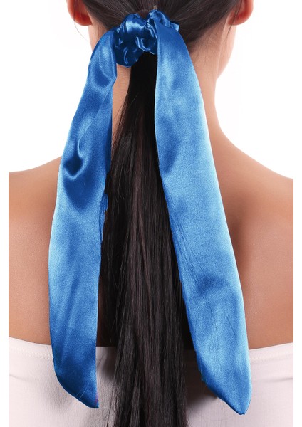 Hahai Kadın Uzun Kurdele Model Saten Scrunchie Toka