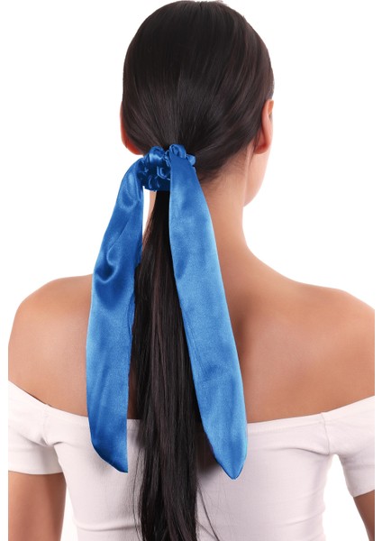 Hahai Kadın Uzun Kurdele Model Saten Scrunchie Toka