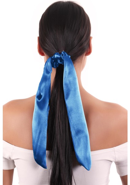 Hahai Kadın Uzun Kurdele Model Saten Scrunchie Toka