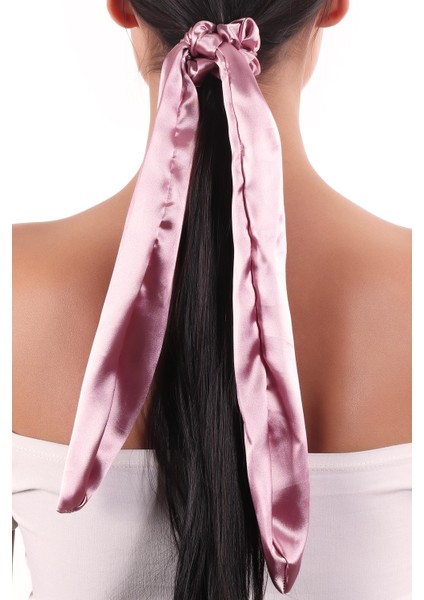 Hahai Kadın Uzun Kurdele Model Saten Scrunchie Toka