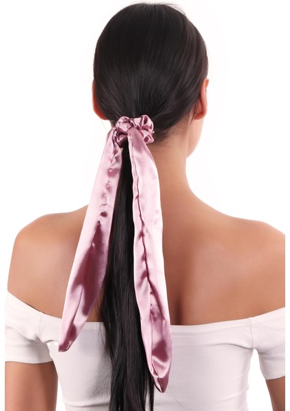 Hahai Kadın Uzun Kurdele Model Saten Scrunchie Toka
