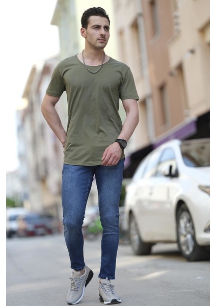 Crash Açık Yaka Slim Fit T-Shirt
