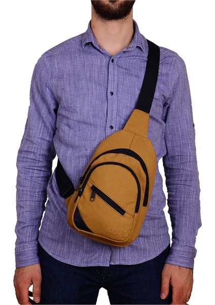 Strong Kanvas Çapraz Askılı Göğüs ve Sırt Çantası Body Bag Çanta STR04