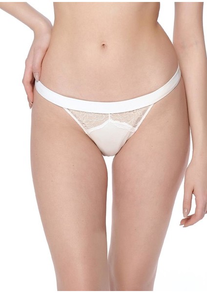Ekru Pamuk Dantel Brıef Slip