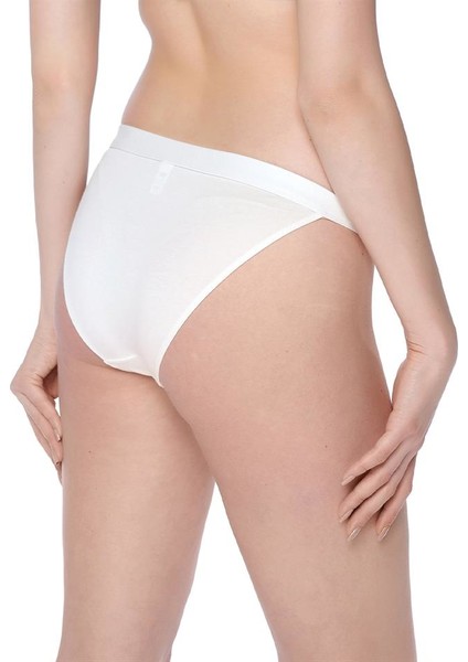 Ekru Pamuk Dantel Brıef Slip