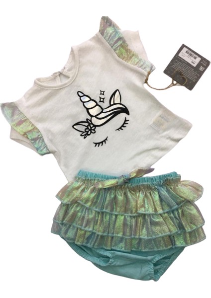 Kız Bebek Unicorn Baskılı Takım