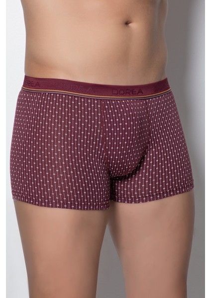 Erkek Boxer Bordo 2'li Paket Damla Desenli