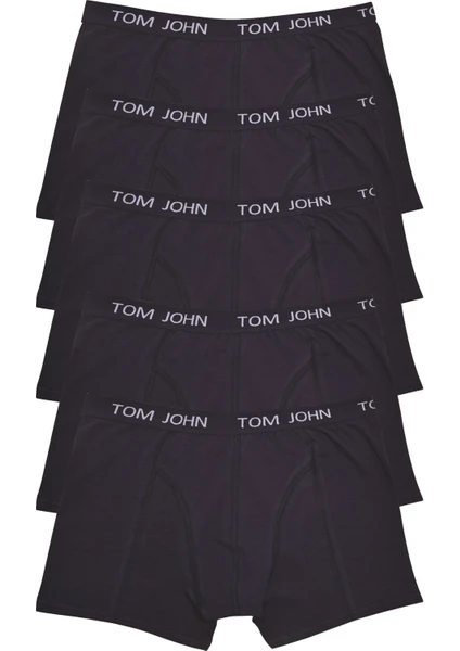 Tom John Lacivert Erkek Boxer 5'li Paket