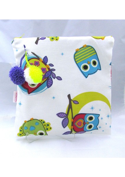 El Yapımı Clutch Çanta Renkli Baykuşlar