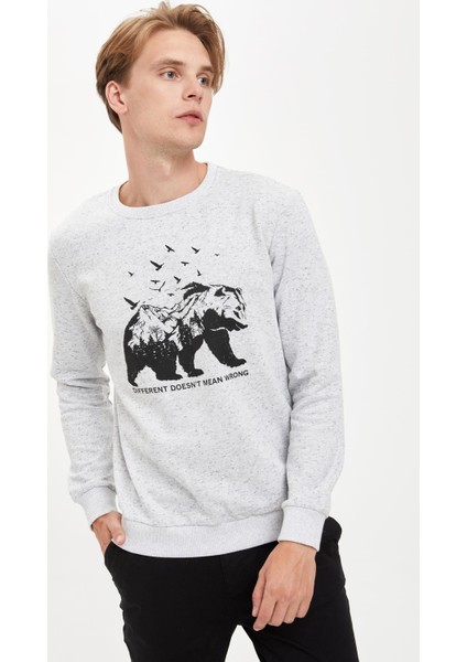 Slim Fit Bisiklet Yaka Hayvan Desenli Uzun Kollu Sweatshirt R8556AZ20AU modelleri