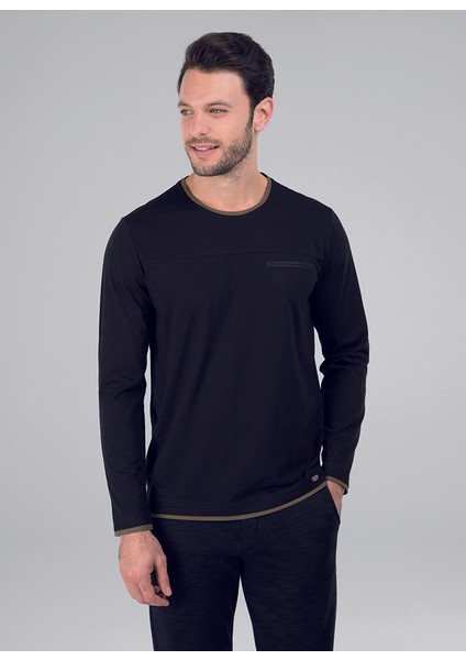 Erkek T-Shirt 30033 Siyah