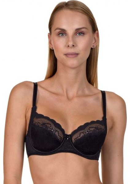 Evelyn 20227 Kadın Siyah Toparlayıcı Balenli Süngersiz Sütyen