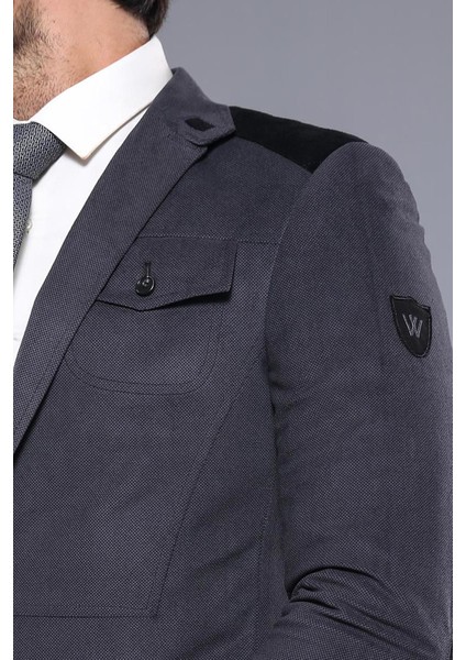Kapitone Dikişli Velvet Ceket