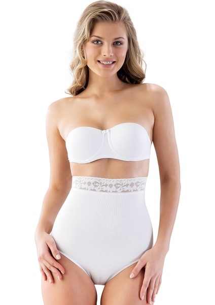 2028 Dikişsiz Iz Yapmaz Beli Dantelli Silikonlu Slip Lohusa Korse