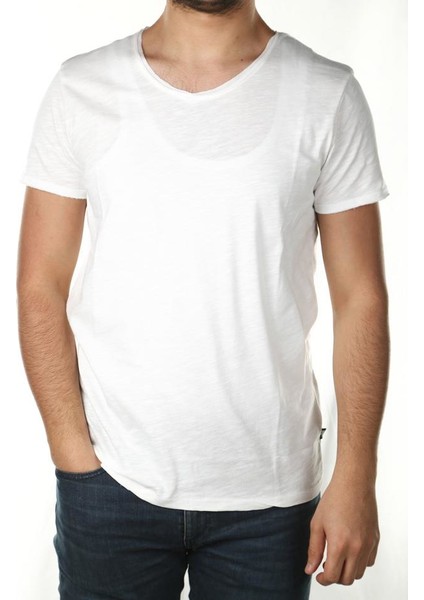 Bad Bear V-Neck T-Shırt Beyaz Erkek T-Shirt 18.01.07.012-C04