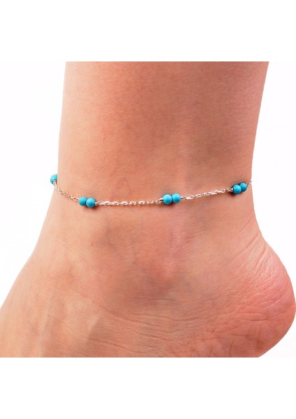 Turkuaz Taşı Gümüş Halhal