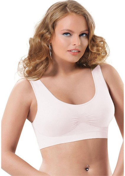 Kadın Nbb 2411 Dikişsiz Kaplı Büstiyer Beyaz