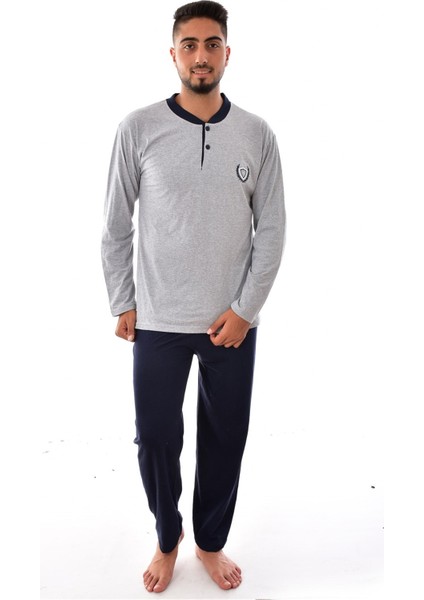 Ri̇molli̇ Erkek 1065 Uzun Kol Süprem Pijama Takımı Gri