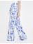 Batik Desenli Keten Flare Pantolon 4