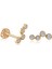 Yapar Jewellery 14 Ayar Altın Asimetrik 4 Taşlı Kulak Piercing 1