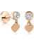 Yapar Jewellery 14 Ayar Altın Kalp Sallantılı Tek Taş Kulak Piercing 1