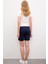 Kadın Lacivert Dokuma Bermuda Capri 50218470-VR033 3