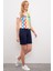 Kadın Lacivert Dokuma Bermuda Capri 50218470-VR033 2