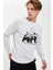 Slim Fit Bisiklet Yaka Hayvan Desenli Uzun Kollu Sweatshirt R8556AZ20AU 1