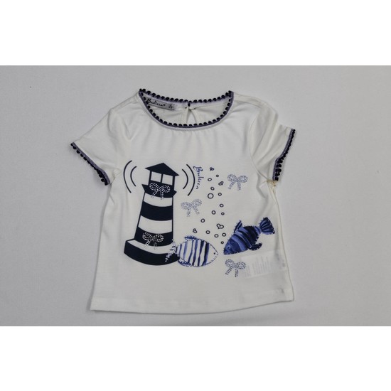 Hapşıı Kids Taşlı Deniz Feneri Kız Çocuk T-Shirt