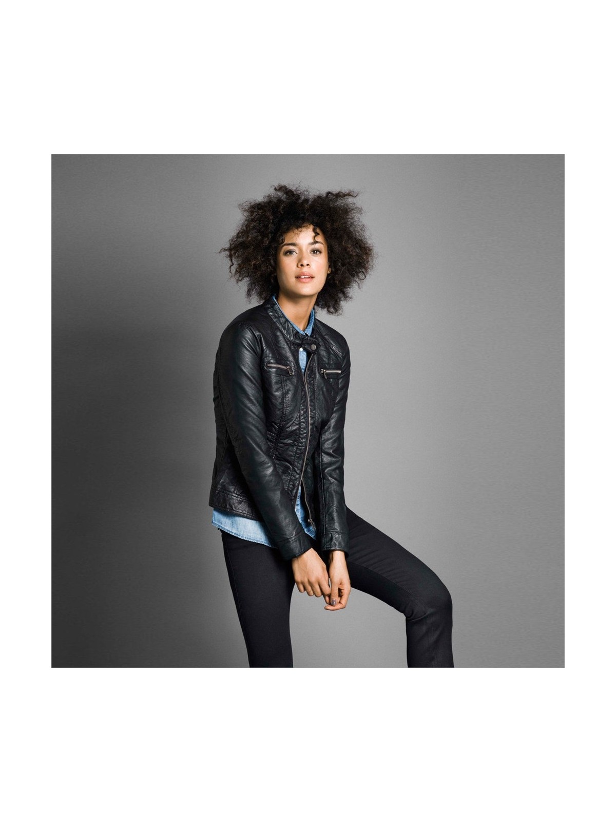 Only Deri Ceket Onlbandit Faux Leather Biker 15081400-Blk