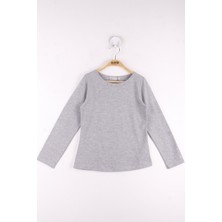 Toontoy Kız Çocuk Kolları ve Yakası Taş İşlemeli T-Shirt