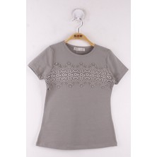 Toontoy Kız Çocuk Önü Dantelli Okul T-Shirt