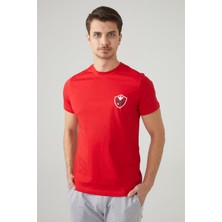 MP Erkek Bisiklet Yaka Kırmızı T-shirt Tekstil 201-5006MR 150